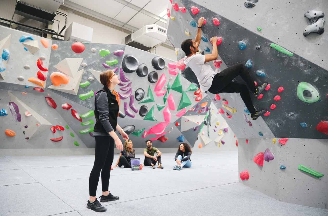 Indoor rock climbing wall